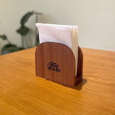 Pinklizecosh Premium Ebony Wood Napkin Holder - Vertical Tabletop Tissue Stand for Restaurants, Dining Rooms & Kitchens - Luxurious Solid Wood Paper Dispenser