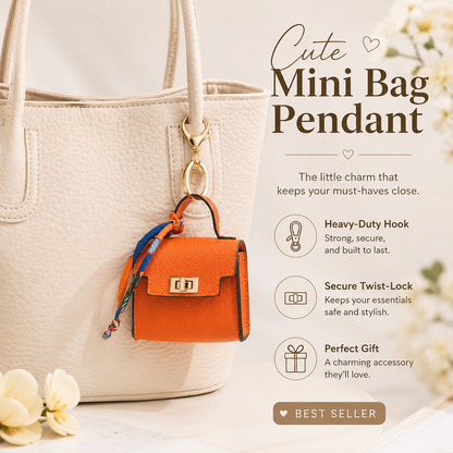 💥 Almost Gone! Cute Mini Bag Pendant for Car Keys & Purses 🌈 Top-Tier Leather. Don't Miss the Season’s Best Seller! 🏆