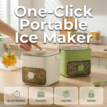 🧊❄️ 2-in-1 Ice Cube Tray with Handle & Storage Bin  | Leak-Proof, Easy-Release Ice Mold for Summer Drinks