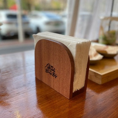 Pinklizecosh Premium Ebony Wood Napkin Holder - Vertical Tabletop Tissue Stand for Restaurants, Dining Rooms & Kitchens - Luxurious Solid Wood Paper Dispenser