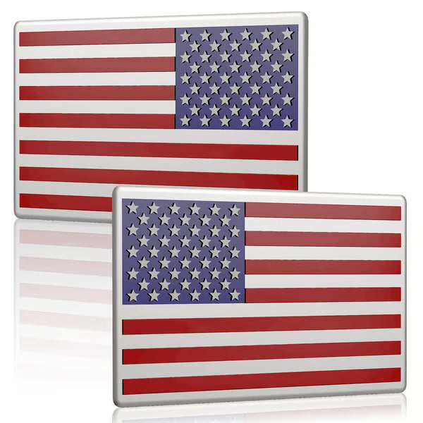 Frolunora® 3D American Flag Emblem Decal - Aluminum Alloy Material (Not Plastic)