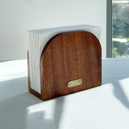 Pinklizecosh Premium Ebony Wood Napkin Holder - Vertical Tabletop Tissue Stand for Restaurants, Dining Rooms & Kitchens - Luxurious Solid Wood Paper Dispenser