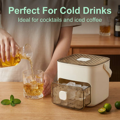 🧊❄️ 2-in-1 Ice Cube Tray with Handle & Storage Bin  | Leak-Proof, Easy-Release Ice Mold for Summer Drinks