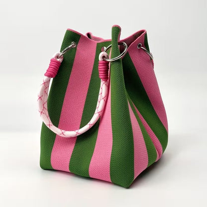 🌴 Boho Woven Bucket Bag for Women- Handmade Woven Summer Beach Shoulder Bag