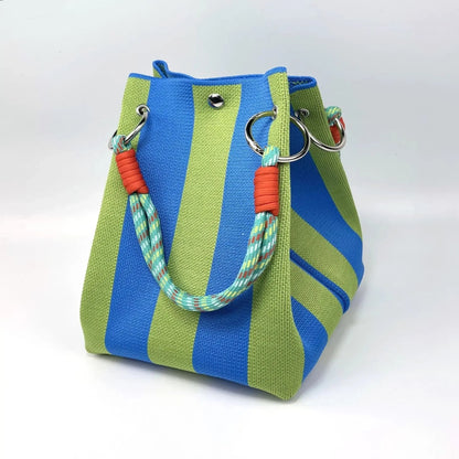 🌴 Boho Woven Bucket Bag for Women- Handmade Woven Summer Beach Shoulder Bag