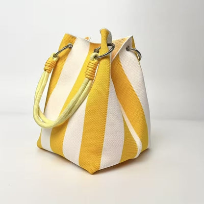 🌴 Boho Woven Bucket Bag for Women- Handmade Woven Summer Beach Shoulder Bag