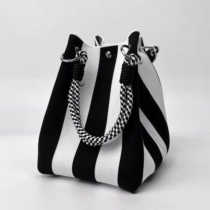 🌴 Boho Woven Bucket Bag for Women- Handmade Woven Summer Beach Shoulder Bag
